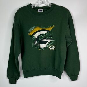Vintage CSA Green Bay Packers Green Crewneck Sweatshirt 14-16